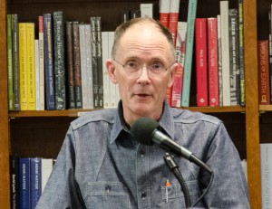 William Gibson.  Reading his new book, The Peripheral