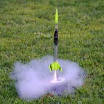 Model Rocket taking off! Note payload (a flower)