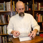 Neal Stephenson signing my copy of Reamde